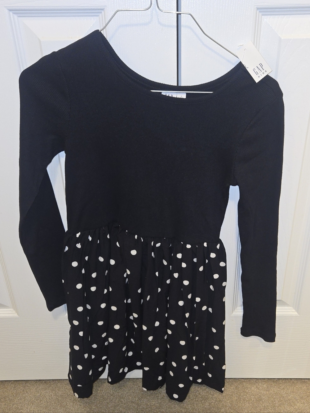Girls'  Gap Black Polka Dot Long-Sleeve Dress